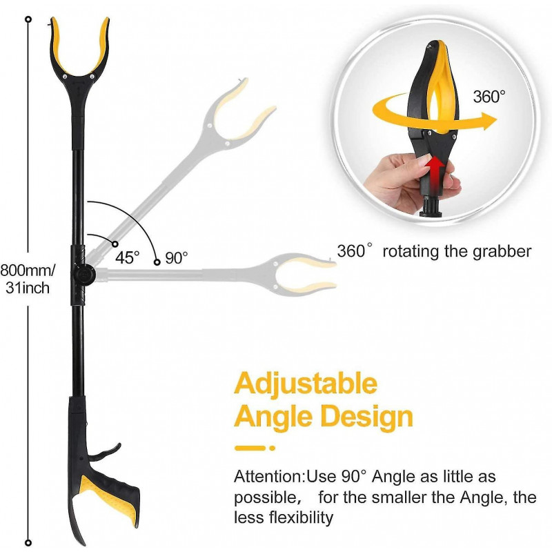 Scavenger Tools, 0 - 180 Tilted Arm, 90 Rotating Head, 80cm Folding Claw Gift