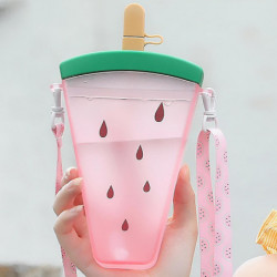 Cute Popsicle Water Cup Fruit Water Cup Portable Plastic Water Cup With Lanyard Cute Popsicle Water Cup Fruit Water Cup Portable Plastic Water Cup With Lanyard