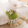 Dog Princess Dress Bowknot Pullover For Small Dogs And Cats Pets Costume Green M