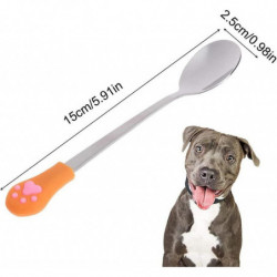 4 pcs Stainless steel spoon for pet cat,silicone handles utensils canned pet milk powder spoonorange+white 4 pcs Stainless steel spoon for pet cat,silicone handles utensils canned pet milk powder spoonorange+white