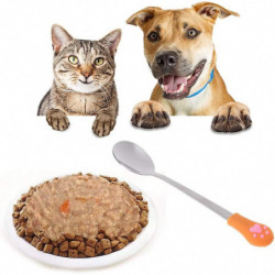 4 pcs Stainless steel spoon for pet cat,silicone handles utensils canned pet milk powder spoonorange+white 4 pcs Stainless steel spoon for pet cat,silicone handles utensils canned pet milk powder spoonorange+white