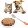 4 pcs Stainless steel spoon for pet cat,silicone handles utensils canned pet milk powder spoonorange+white
