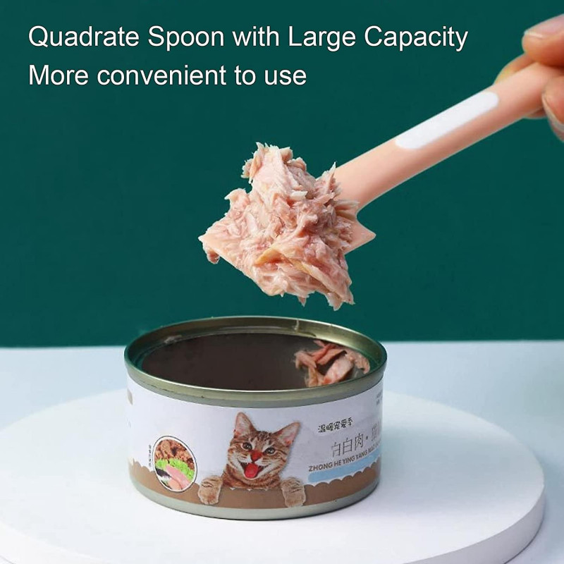 Pack of 3 Pet Food Can Spoons, Long Handle Dog Cat Can Spoon Universal Silicone Pet Food Mixing