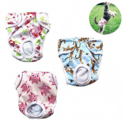 Paquet de 3 couches réutilisables lavables pour chiens, pantalon physiologique pour chien hautement absorbant [...]