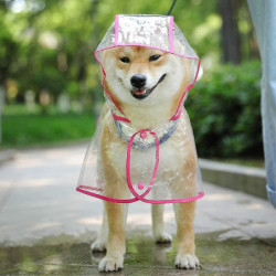 Raincoat For Dogs And Cats With A Hood, Adjustable, Pvc, Transparent, Waterproof, Ultra -light, For Small Dogs