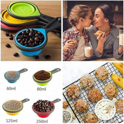 Collapsible Silicone Measuring Cups & Measuring Spoons - Set 8psc Silicone Mesuring Cup And Collapsible Spoon - [...]