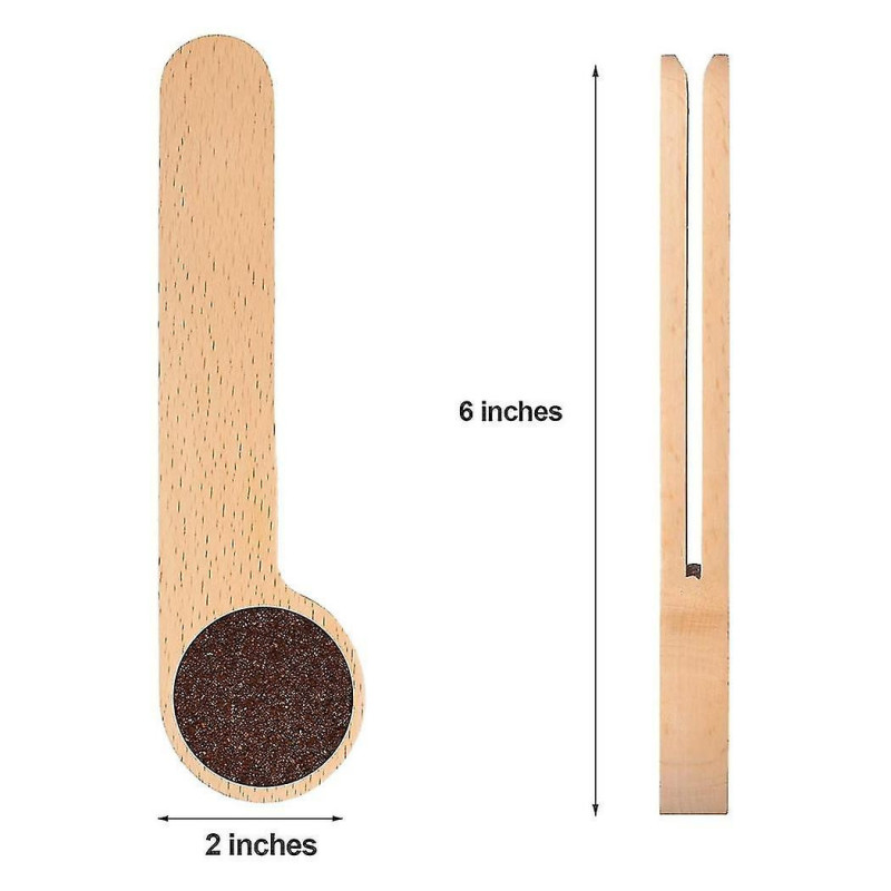 6 Pcs Wooden Coffee Scoop And Bag Clip,tablespoon Measuring Scoop,coffee Bags Sealer,for Ground Bea