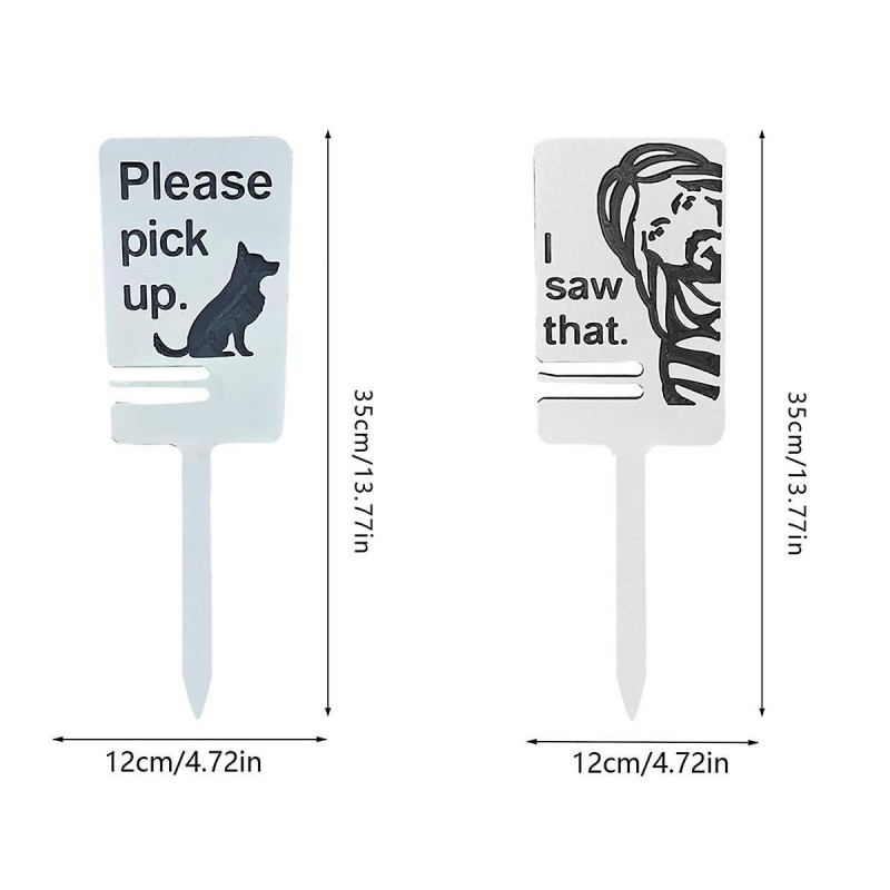 Character Sign with Bag Holder, Dog Lawn Sign, Please Clean Up After Your Pet