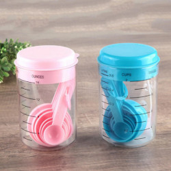 7pcs/set Plastic Measuring Cup Spoon Flour Milk Baking Tool Kitchen Supplies