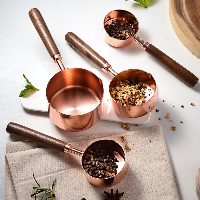 JiKaiX 4Pcs Measuring Spoon with Wooden Handle Food Grade BPA Free Polished Surface Reusable Measuring Cup Set [...]