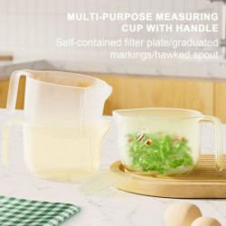 JiKaiX Multifunction Measuring Cup with Removable Filter Scale Large Capacity Egg Liquid Filtering Mixing Rice [...]