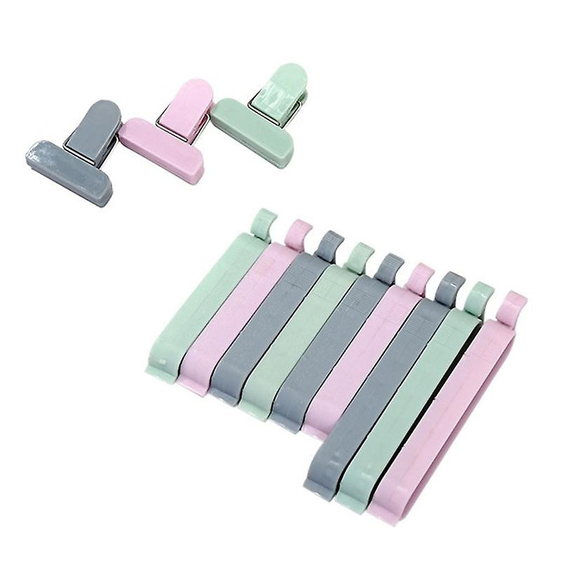 12pcs Solid Color Food Storage Bag Sealing Clips Sealer Snack Clamp Kitchen Tool Jikaix