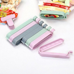 12pcs Solid Color Food Storage Bag Sealing Clips Sealer Snack Clamp Kitchen Tool Jikaix