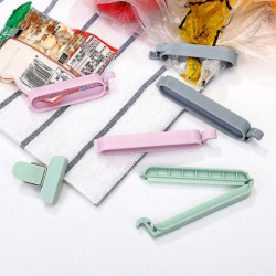 12pcs Solid Color Food Storage Bag Sealing Clips Sealer Snack Clamp Kitchen Tool Jikaix