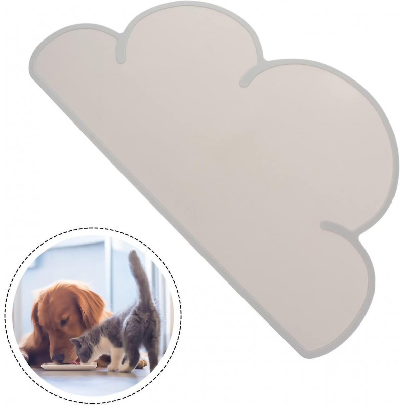 Silicone Pet Feeding Food Mat: Grey Cloud Shaped Dog Food Bowl Placemat Non Slip Puppy Feeding Pad Heat Resistant [...]