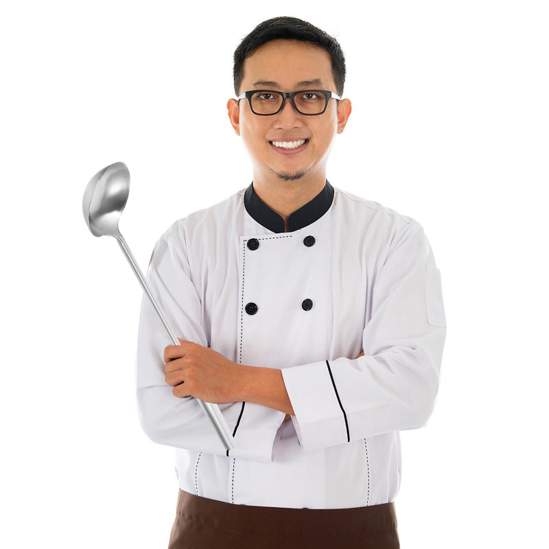 Long Handle Soup Ladle Stainless Steel Water Spoon Canteen Food Scoop Kitchen Water Scoop