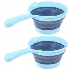 2Pcs Kitchen Folding Handle Bailer Hanging Portable Water Scoops (Random Color and Style)