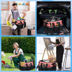 Wearable Cleaning Storage Bag, Cleaning Tool Organizer with Adjustable Strap, Waterproof Bag with 4