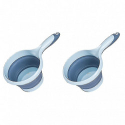 2Pcs Kitchen Folding Handle Bailer Hanging Portable Water Scoops (Random Color and Style)