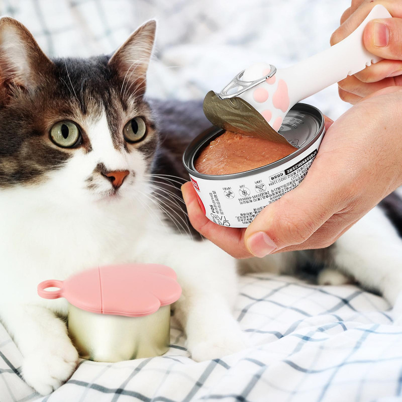 1 Set of Pet Food Can Spoon Pet Food Can Cover Can Opener for Pet Cat Dog Feeding