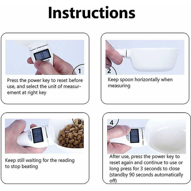 Dog Measuring Spoon, Weighing Spoon With Lcd Display Compatible Dog Cat Rabbit Birds Kibble Food
