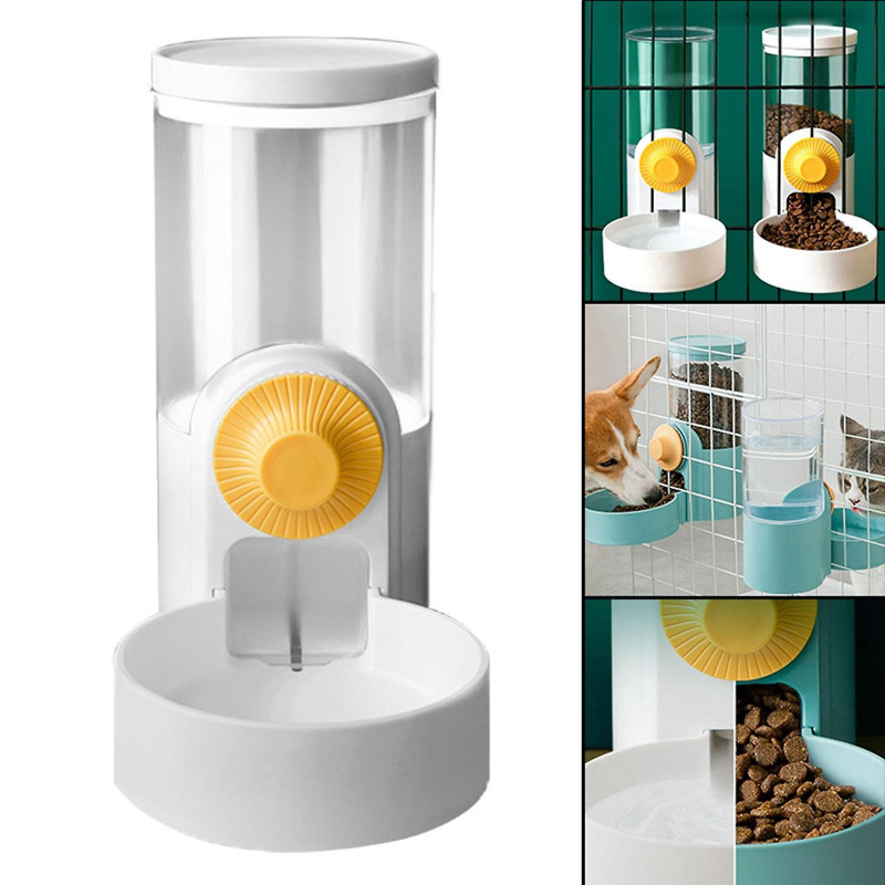 Automatic Cat Feeder For Dry Food Feeding Product For Kitten Puppy Rabbit White