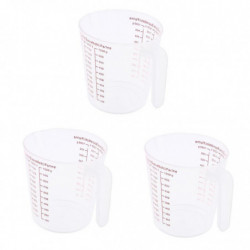 3pcs Plastic Measuring Cup For Kitchen Cooking Baking Coffee Pet Food Grain