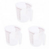 3pcs Plastic Measuring Cup For Kitchen Cooking Baking Coffee Pet Food Grain