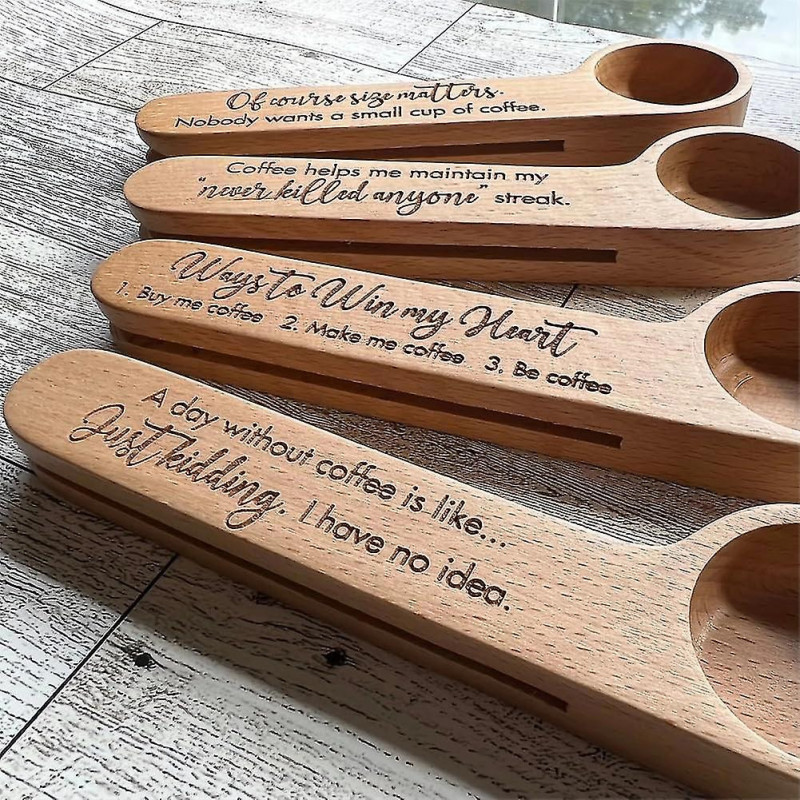 Engraved Coffee Scoop And Bag Clip, Engraved Coffee Scoop Bag Clip For Coffee Lovers, Wooden Coffee Scoop Bag [...]