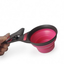Yaju Multifunctional Folding Silicone Dog Spoon,1pcs,pink