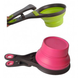 Yaju Multifunctional Folding Silicone Dog Spoon,1pcs,pink
