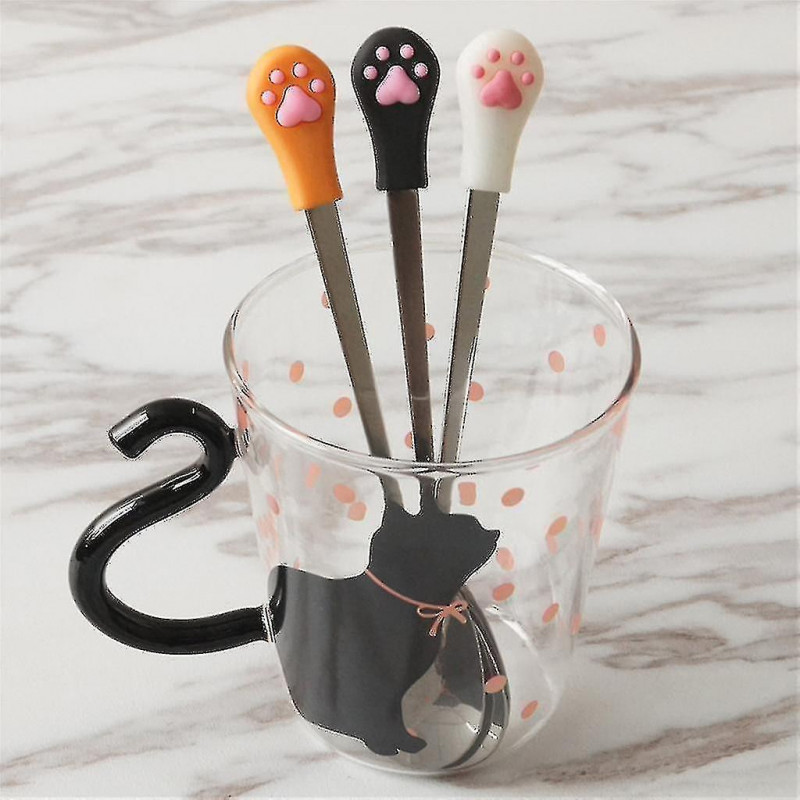 2pcs Dog Cat Spoon Stainless Steel Pet Food Spoon Dog Can Spoon