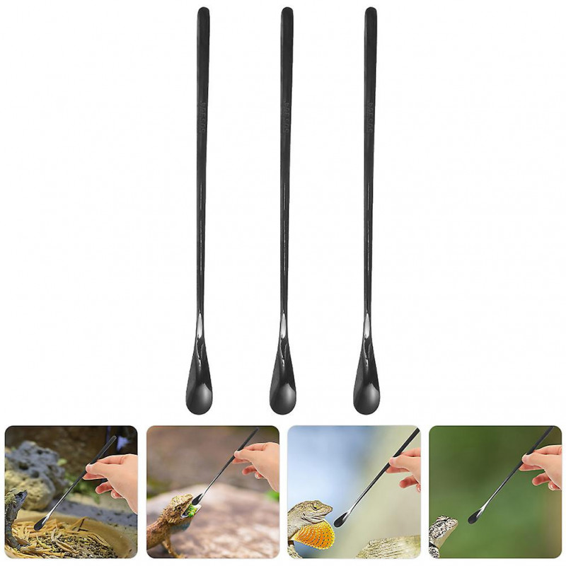 3Pcs Small Animal Reptile Feeding Spoon Lizard Food Water Scoop Mixing Stirring Food Feeding Spoon