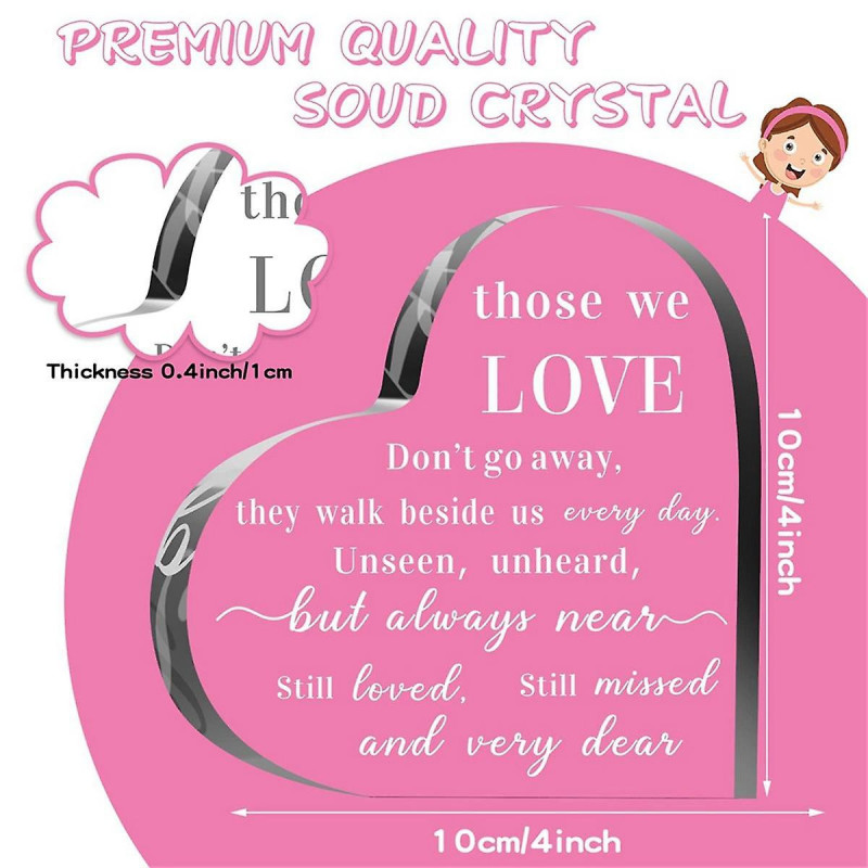 Sympathy Gifts Memorial Bereavement Gifts Acrylic Heart Condolence Remembrance Gifts for Loss of Lo
