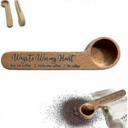 Engraved Coffee Scoop, Unique Bag Clip For Coffee Lovers, Funny Wooden Coffee Scoop And Bag Clip, Coffee Measuring [...]