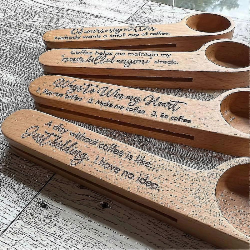 Engraved Coffee Scoop, Unique Bag Clip For Coffee Lovers, Funny Wooden Coffee Scoop And Bag Clip, Coffee Measuring [...]