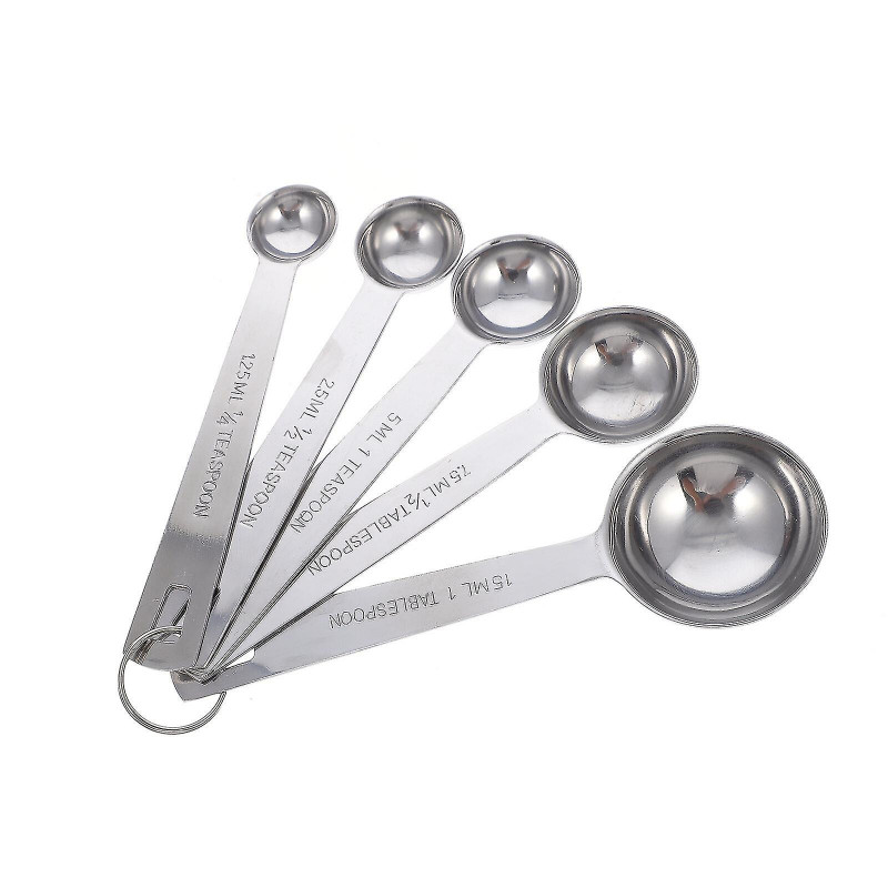 5pcs Multipurpose Food-grade Stainless Steel Measuring Spoon Kitchen Supplies