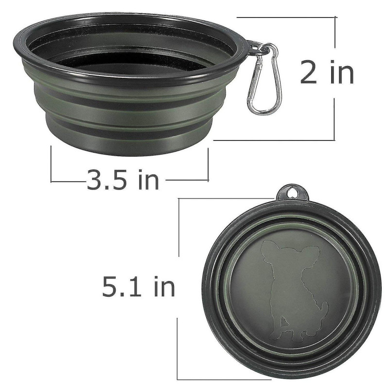 2 Pcs Bols pliables pour chiens, tasse pliable pour animaux de compagnie Nourriture pour chat Alimentation à l’eau