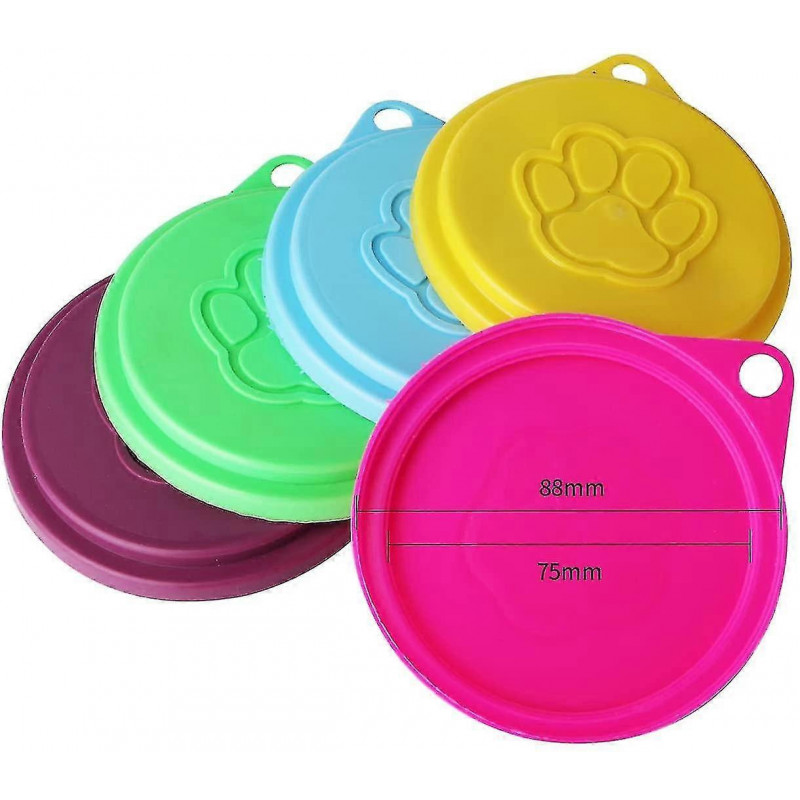5 Pcs Pet Dog Cat Food Can Cover Pet Self-sealingreusable Pet Food Lids, Environmentally Friendlycolor Random