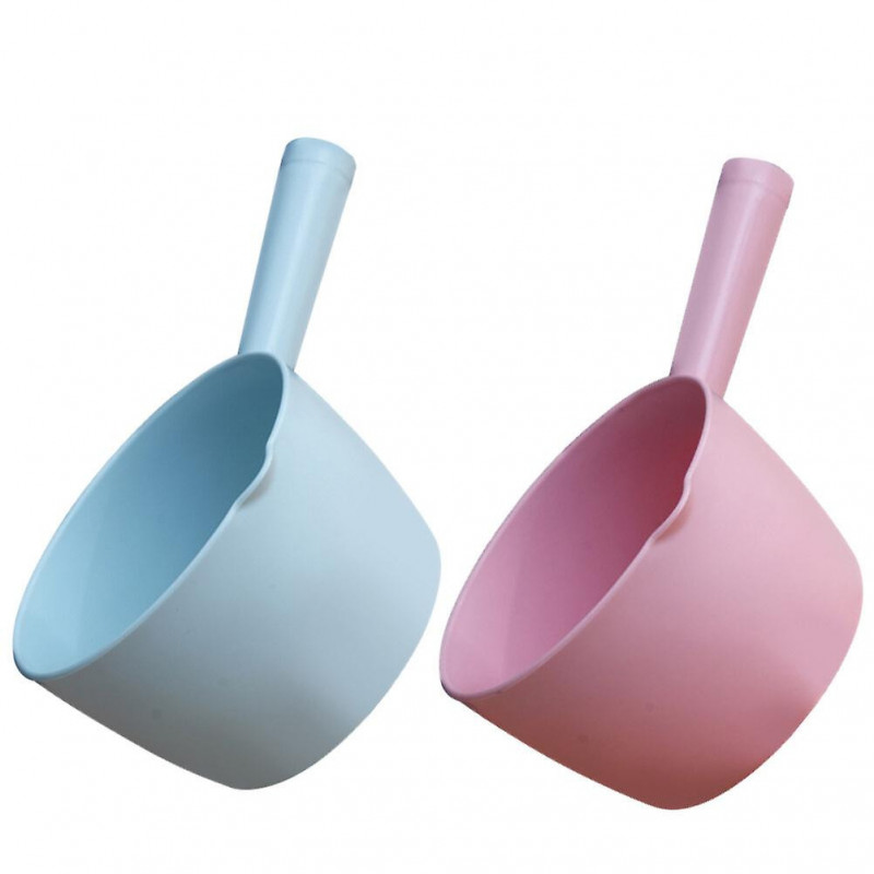 2pcs Versatile Ladle Kitchen Water Scoop Long Handle Water Scoop Bathing Ladle Container