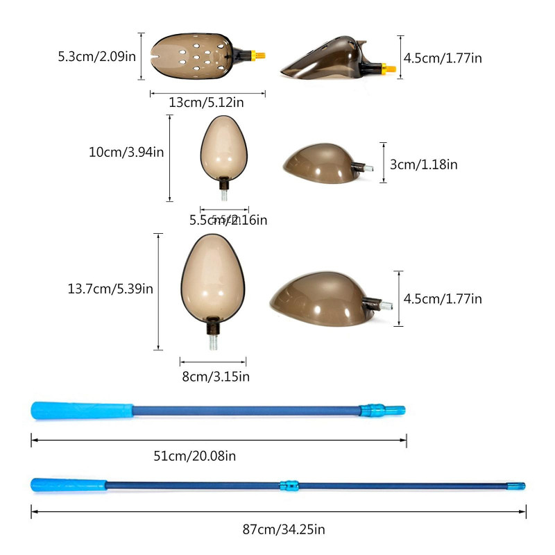Scoop de coulée d’appât en plastique robuste pour l’alimentation des particules Fait bouillir la pêche à la carpe