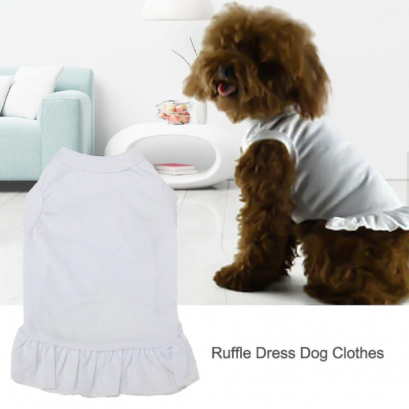 Jupe de chien Col rond Pet Supplies Solid Color Ruffle Pet Dog Vêtements pour la fête