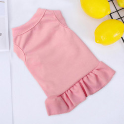 Jupe de chien Col rond Pet Supplies Solid Color Ruffle Pet Dog Vêtements pour la fête