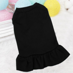 Jupe de chien Col rond Pet Supplies Solid Color Ruffle Pet Dog Vêtements pour la fête