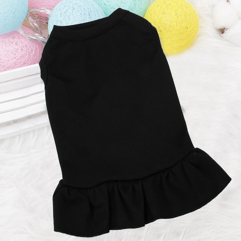 Jupe de chien Col rond Pet Supplies Solid Color Ruffle Pet Dog Vêtements pour la fête