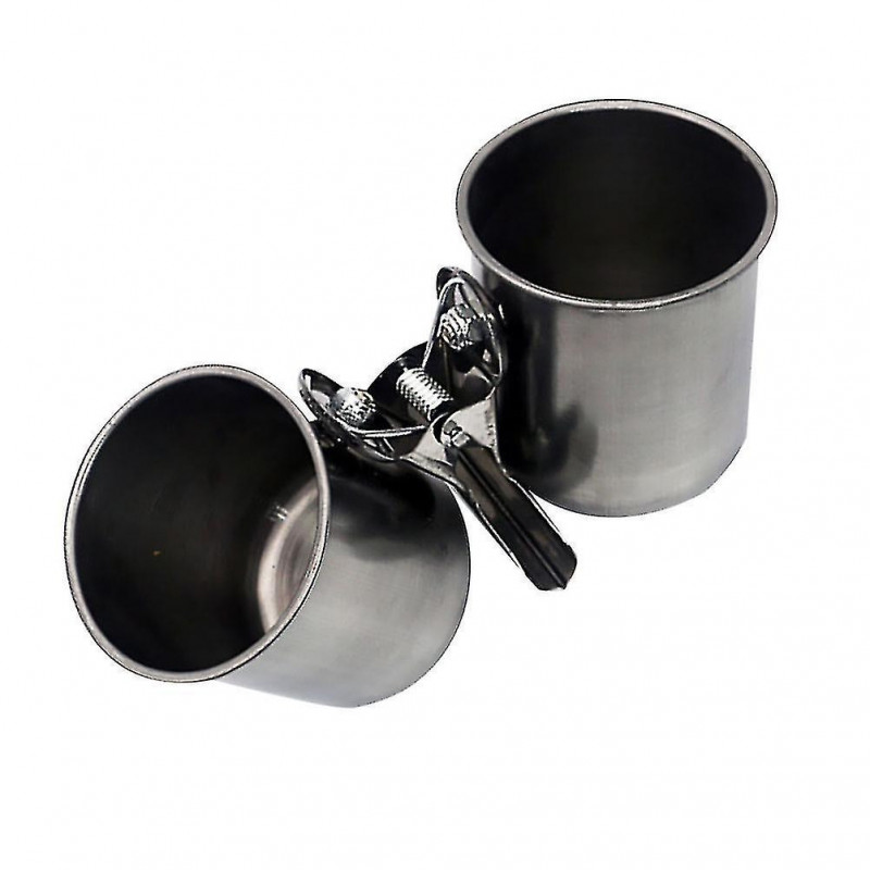 2pcs Clip Cup Birds Stainless Steel Creative Parrot Safe Feeder Food Water Bowl Clip Cup Feeding Too