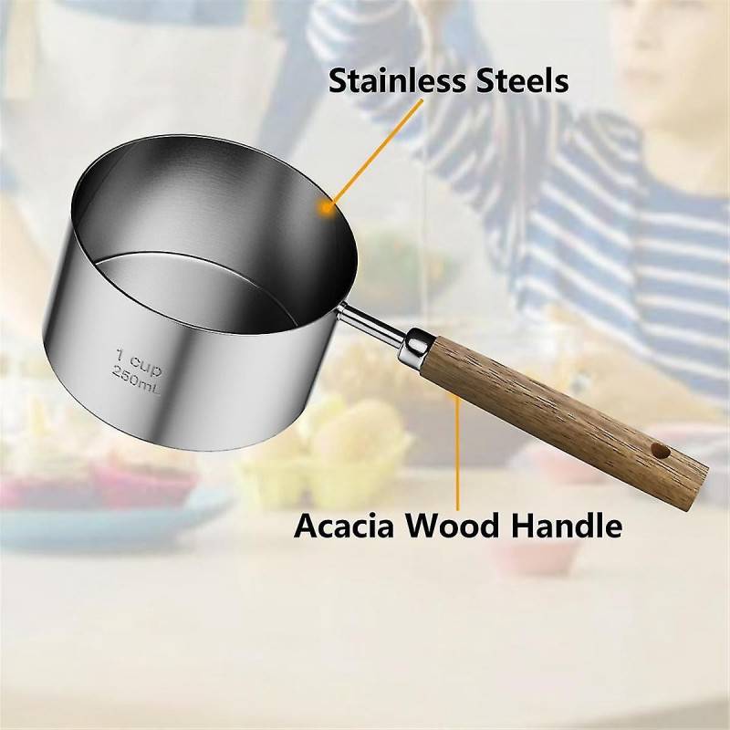 Stainless Steel Dog Food Scoop with Two-Pack Measuring-Cup: 1CUP and 1/4CUP-Perfect for Precise Pet