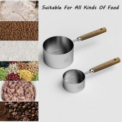 Stainless Steel Dog Food Scoop with Two-Pack Measuring-Cup: 1CUP and 1/4CUP-Perfect for Precise Pet Mealtime Portioning