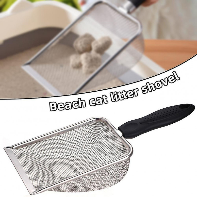 201 Pelle de litière de chat en acier inoxydable Outil de pelle de pelle durable Outil de pelle de sable monté