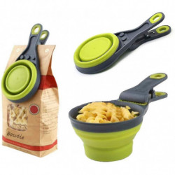 2pcs Collapsible Pet Scoop Silicone Measuring S Set A 2pcs Collapsible Pet Scoop Silicone Measuring S Set A